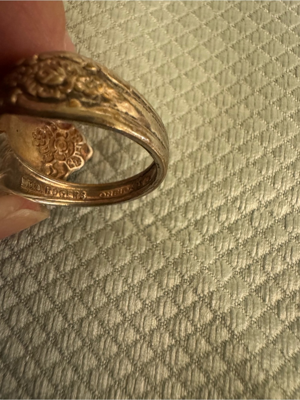 Vintage Oneida Silver Floral Spoon Ring Sz 5 - Picture 4 of 8